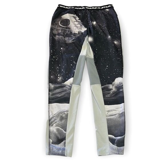 Star Wars Death Star Leggings Black and Gray Athletic Size XL Rare Print - Picture 1 of 11